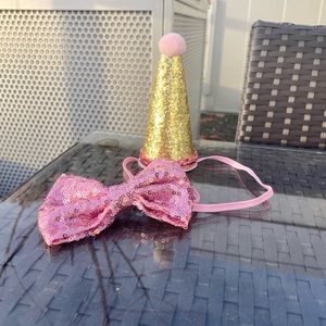 Pink and gold dog party pack